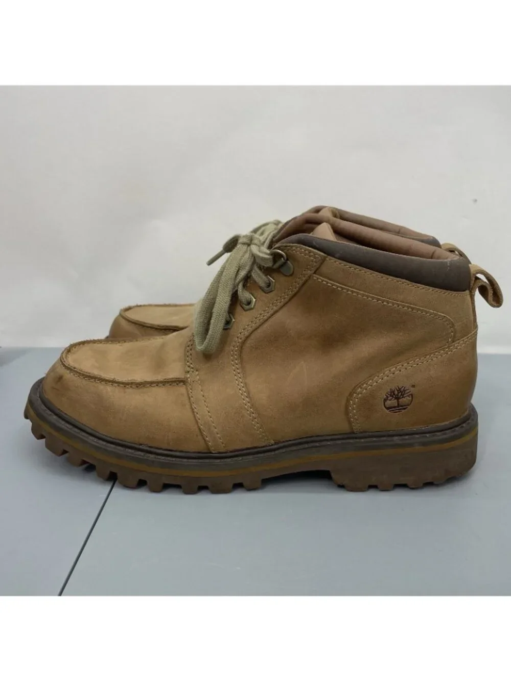 Timberland Moc Toe Chukka Boots 87576 Nubuck Leather Tan Mens 10.5